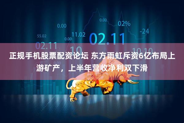 正规手机股票配资论坛 东方雨虹斥资6亿布局上游矿产，上半年营收净利双下滑